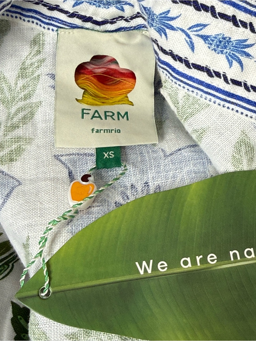 Farm Rio Tropicance Linen Mini Dress Size XS Floral Print Tropical Vacation NWT - Picture 9 of 14